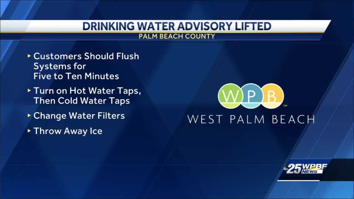 Palm Beach County Water Advisory Lifted Health Officials Say