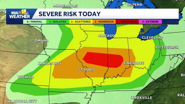 Midwest severe weather could cool storm risk in Maryland on Thursday | Weather Talk