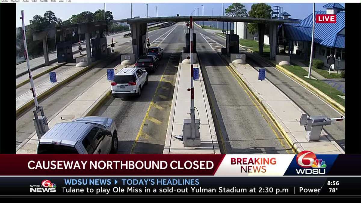 Causeway northbound closed crash