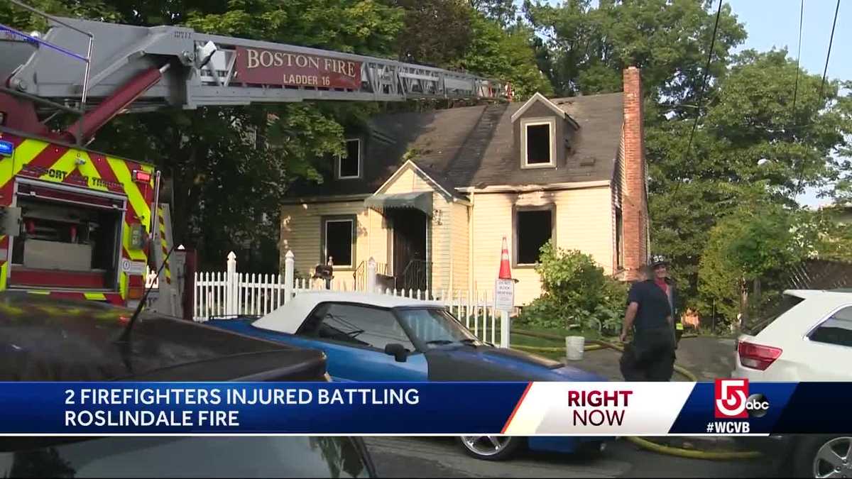 2 firefighters hurt batting Roslindale fire
