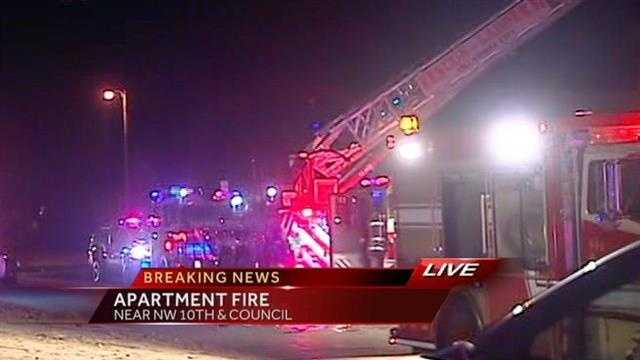 Crews battle apartment fire in NW OKC