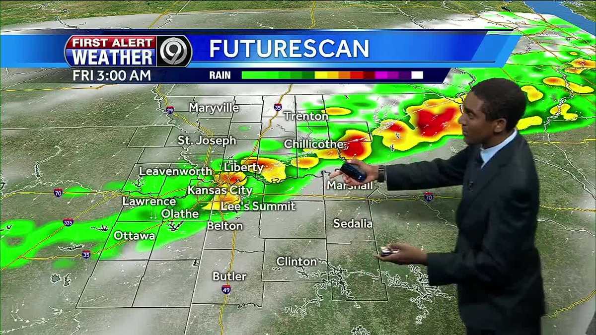 Thunderstorms possible late Thursday into Friday morning