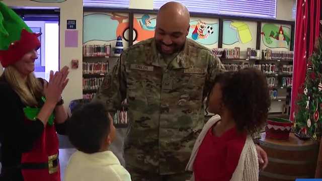 'It meant the world,' Air Force dad makes surprise return home for Christmas