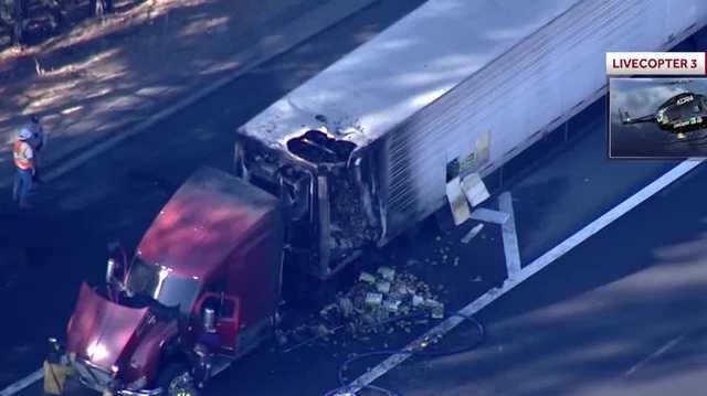 Big rig carrying mangoes catches fire on I-80 in Placer County - Vimarsana News