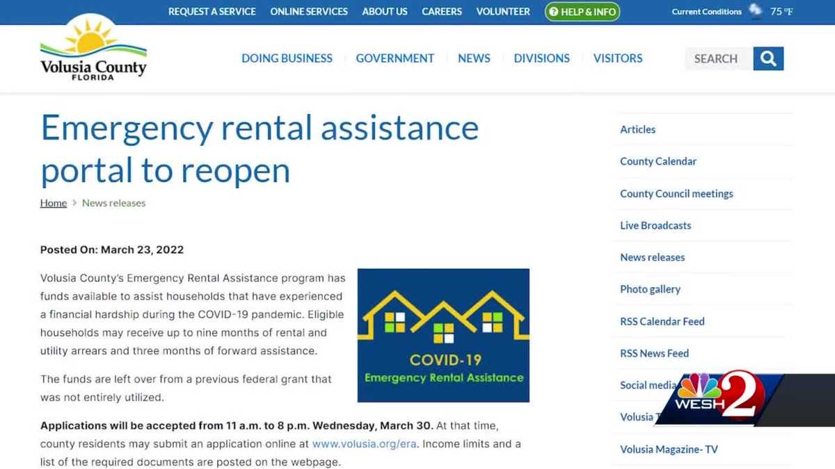 Volusia County emergency rental assistance portal reopens