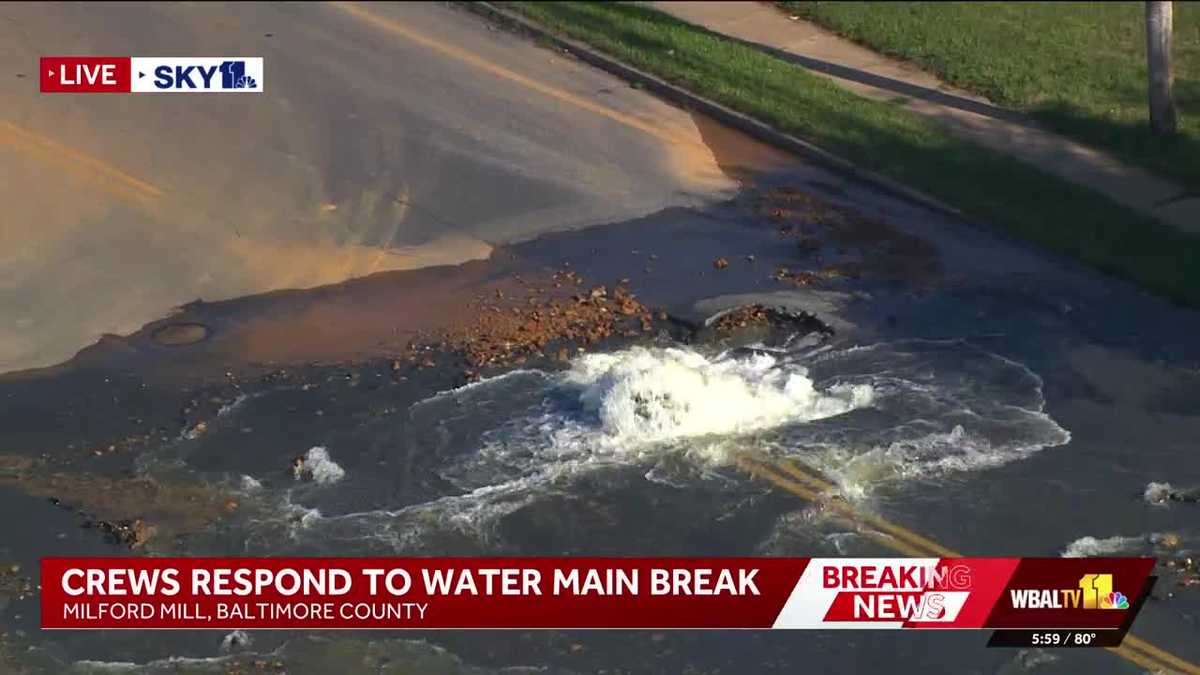A water main break in Milford Mill has forced multiple road closures Thursday afternoon, SKY 11 reports.