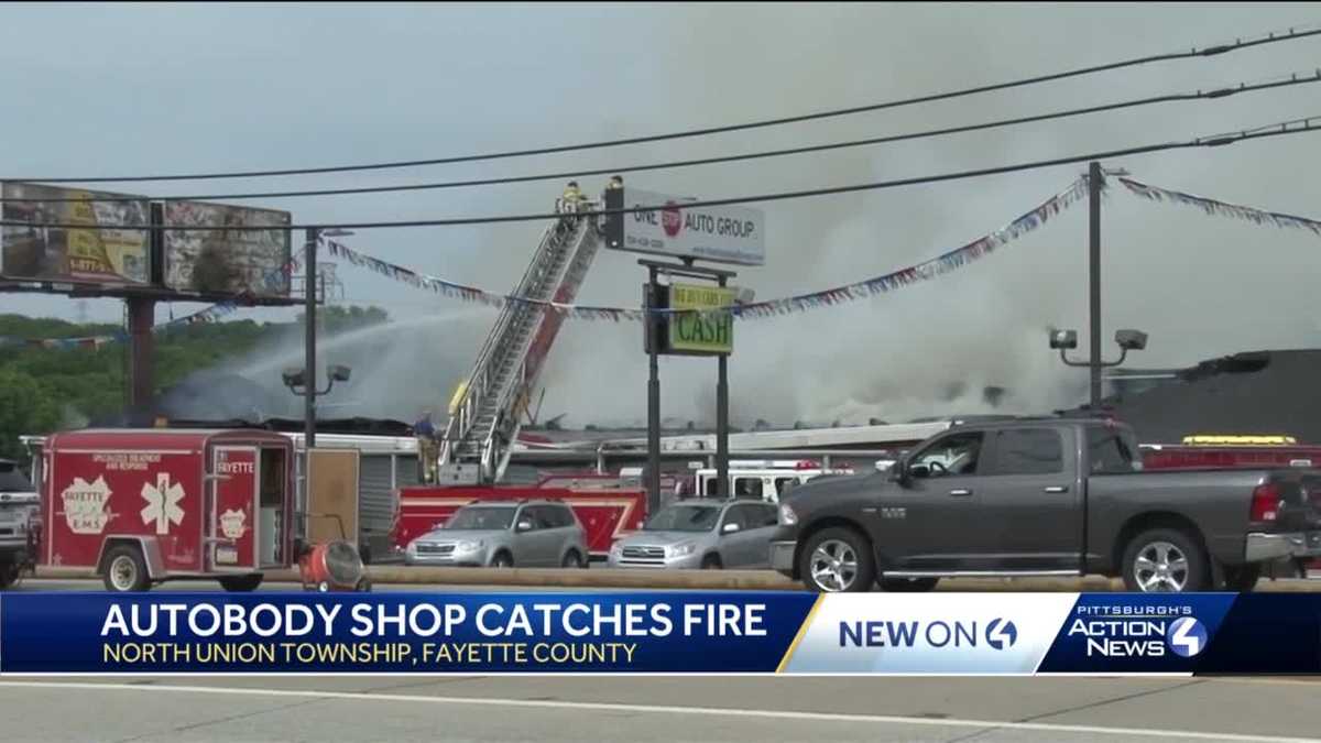 7 fire departments battle large fire at autobody shop in North Union ...