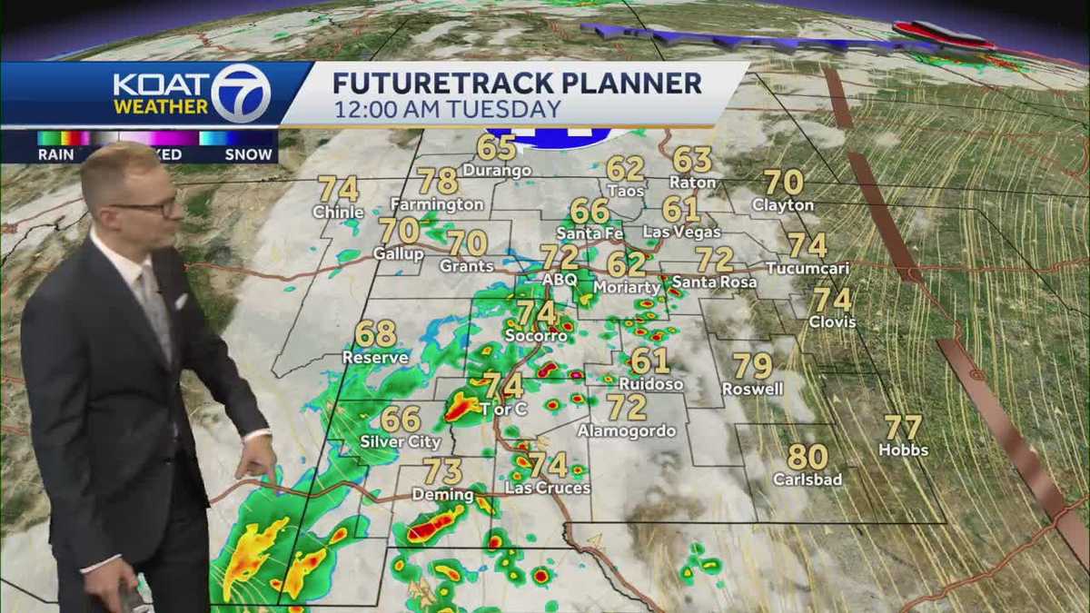 Monsoon storms across New Mexico amid warm conditions