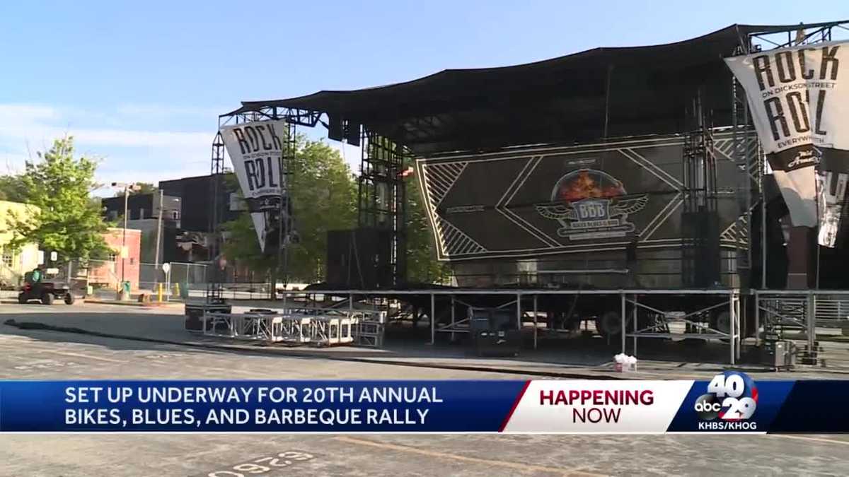 Setups begins for 20th annual Bikes Blues and Barbecue