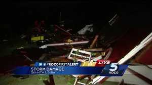 Barn badly damaged by storms in southwest Oklahoma City