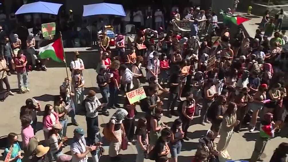 UC Santa Cruz students protest on anniversary of Hamas attack, 1 ...