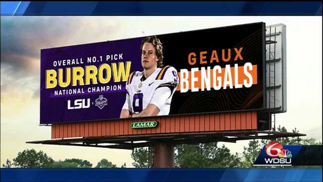 Geaux Bengals': LSU buys celebratory billboard for Joe Burrow in Cincinnati  after NFL Draft, LSU