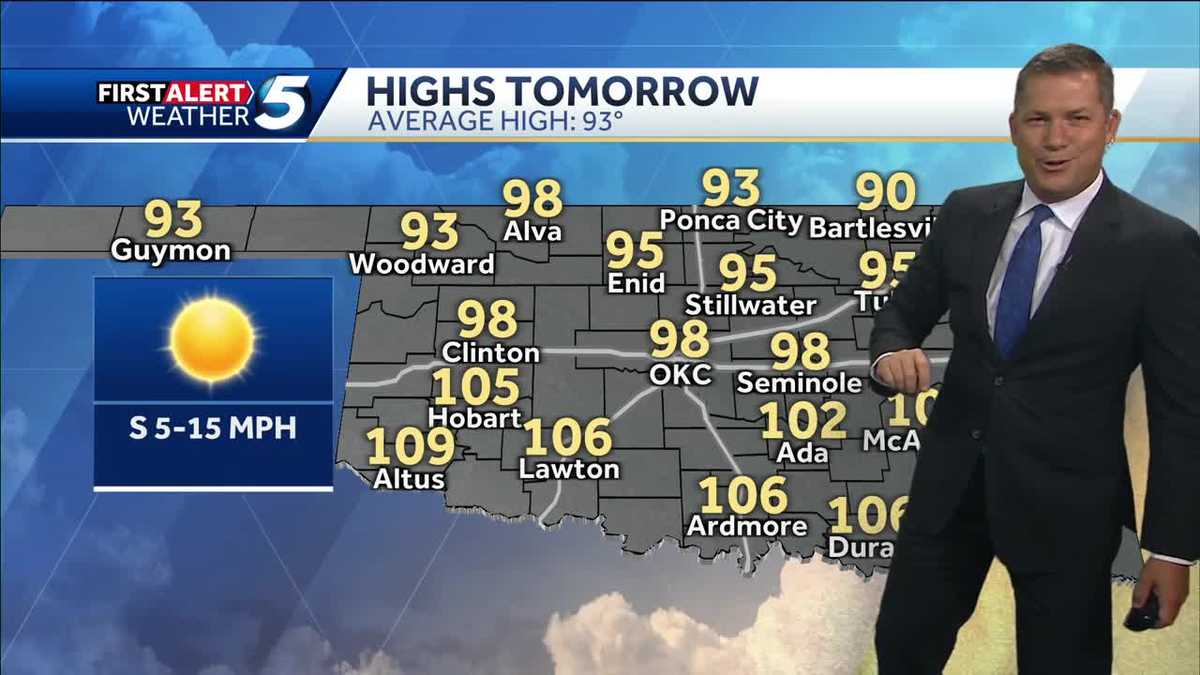 Cold front moves in tomorrow