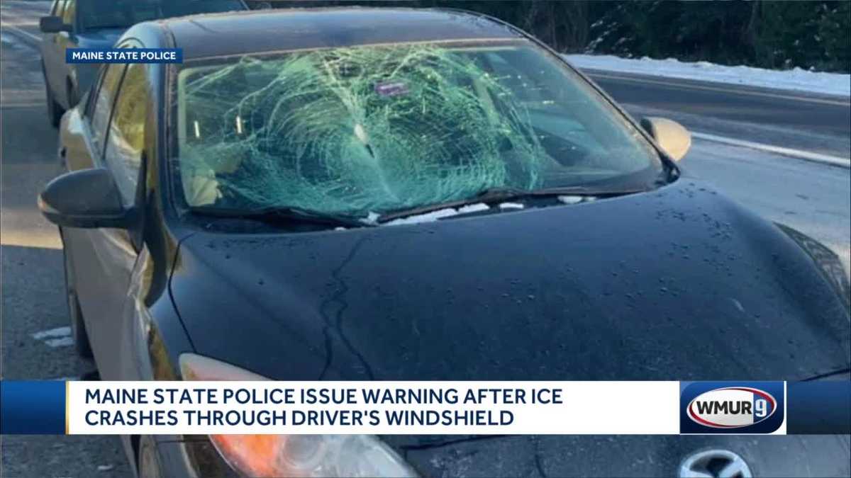 Troopers issue warning after ice crashes through driver's windshield