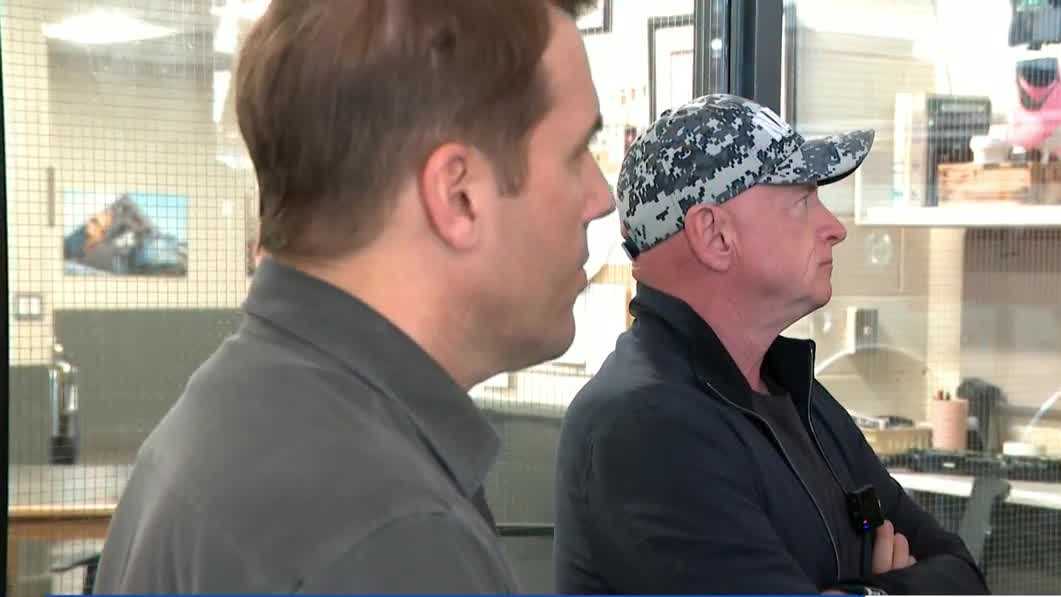 Sen. Mark Kelly campaigns with Chris Pappas in Manchester