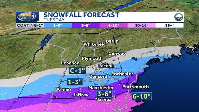 NH forecast video: Projected storm track shifts south