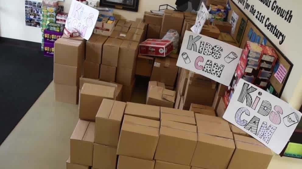 Elk Grove Elementary School Takes Food Drive Collection To The Next Level