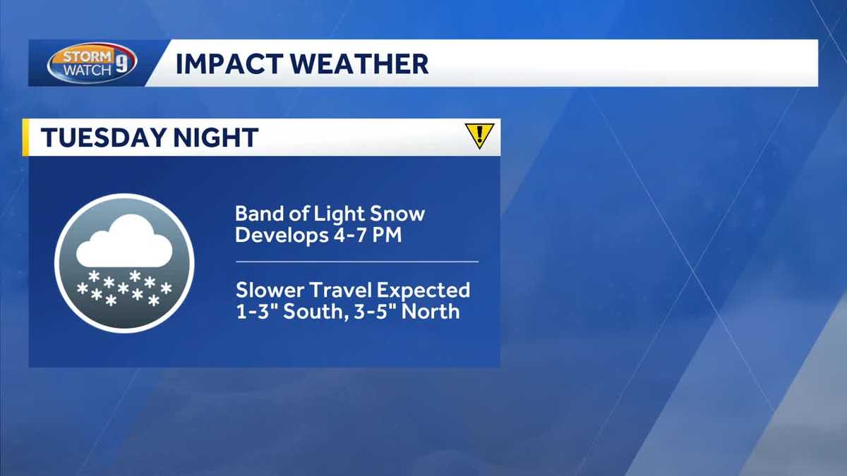 Video: Light snow could cause travel issues Tuesday in NH