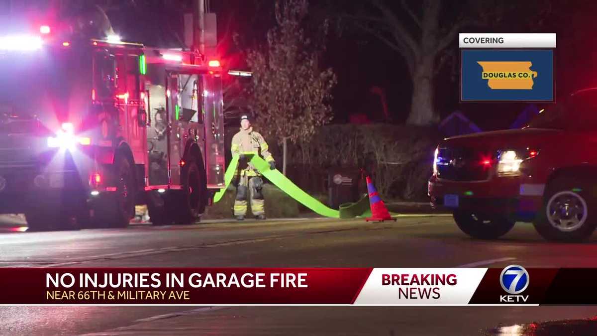 Crews battle flames from a garage fire in north Omaha - KETV