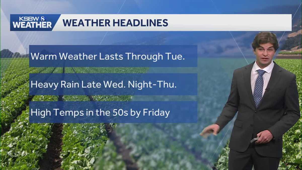 Heavy rain coming on Wednesday to the Central Coast
