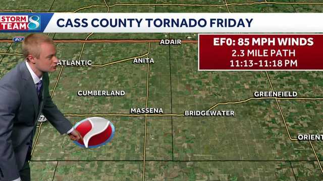One tornado confirmed from Friday night's storms