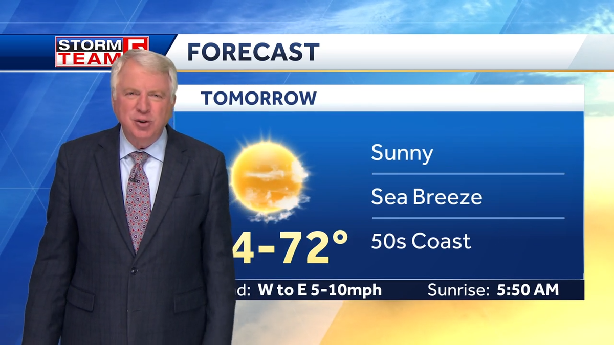 Video: Warm inland, chillier at coast, on Wednesday
