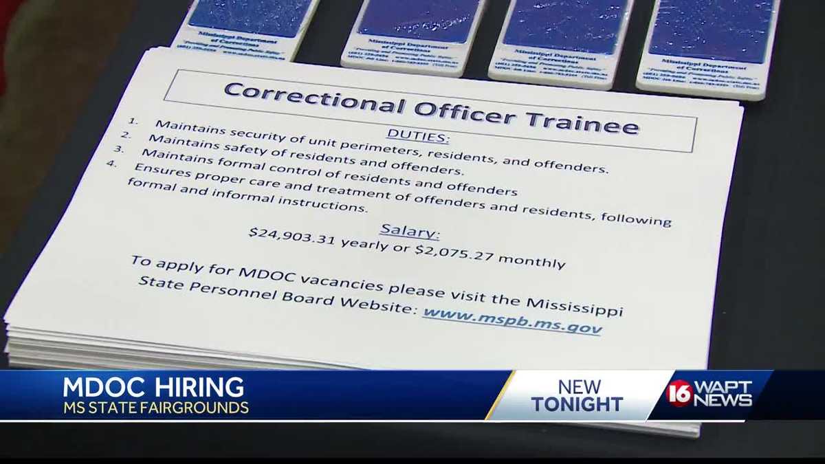 MDOC hiring booth set up at Mississippi State Fair