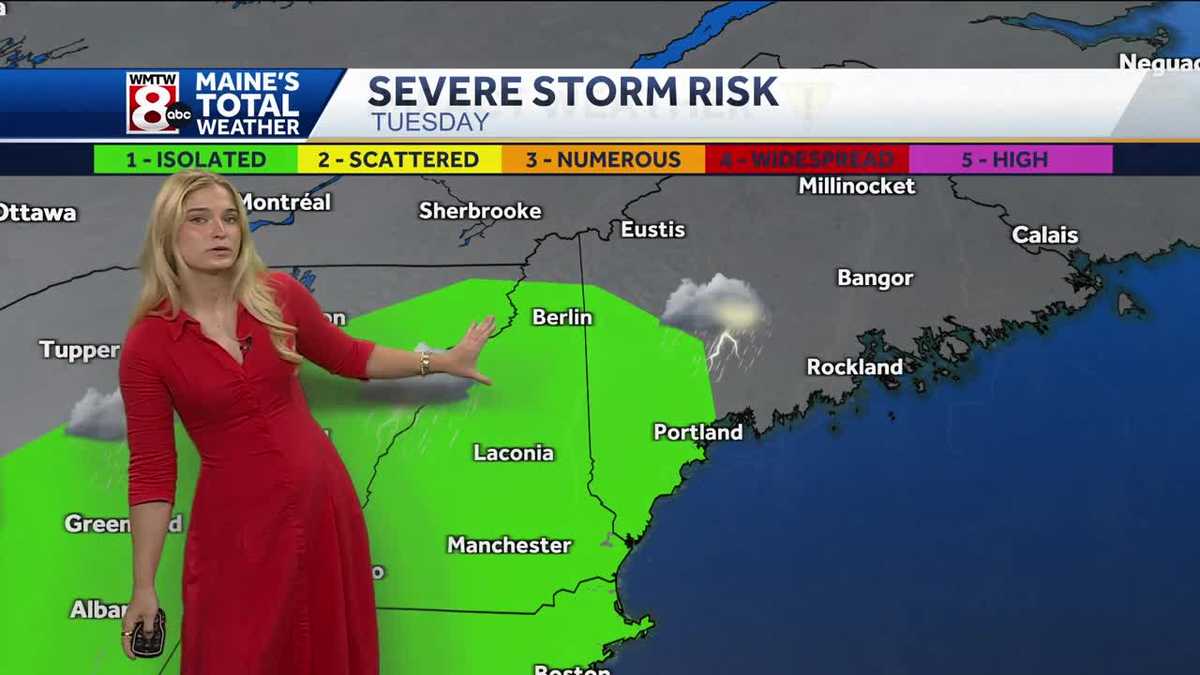 Severe storms expected in Maine Tuesday afternoon. Meteorologist Victoria Wisniewski has the latest