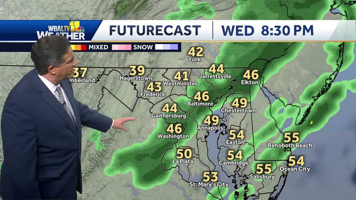 Rain expected Wednesday evening, cold front in the forecast