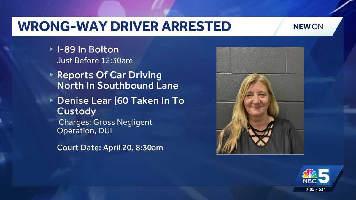 Vermont woman arrested after driving wrong way on I-89