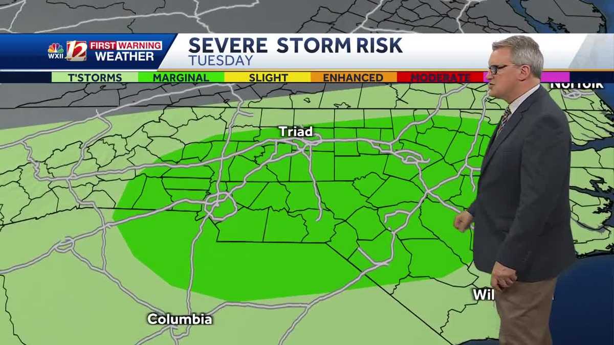 Unsettled Triad weather includes Tuesday severe storm risk