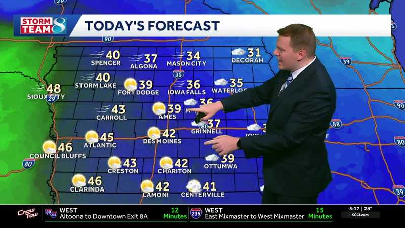 Iowa weather: Breezy and warmer Sunday, fog to start the work week