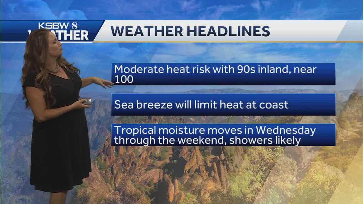 Moderate heat risks inland; sea breeze to limit coastal heat
