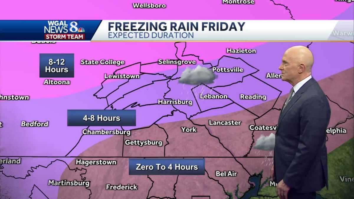 Rain to freezing rain in Pennsylvania