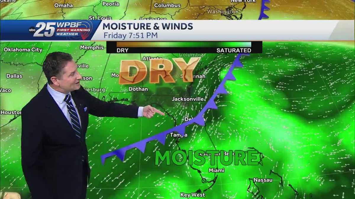 Rain chances decrease, cold front coming