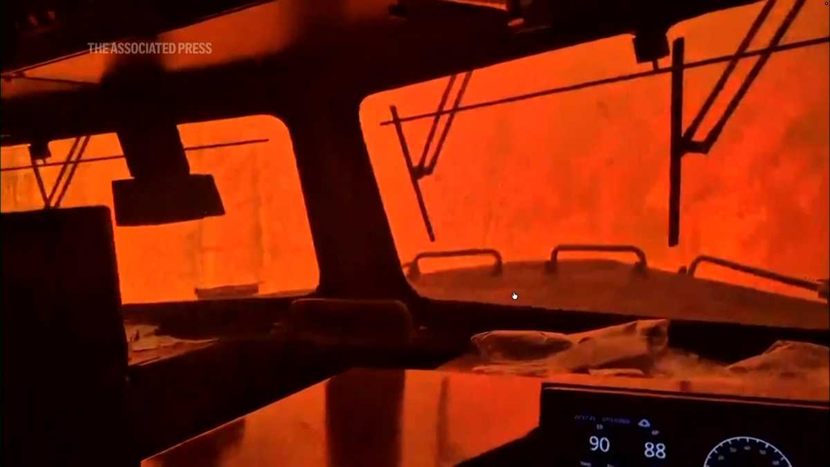 Dramatic video: Train crew surrounded by intense flames from Canada wildfire