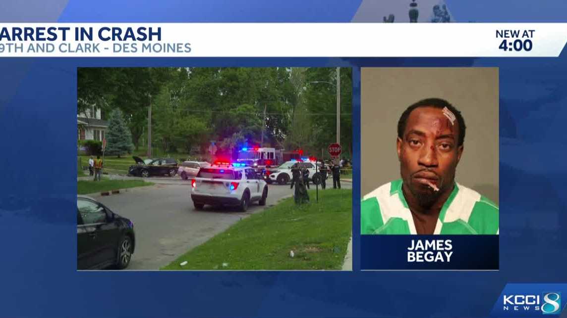 Des Moines man charged after crash, officer injured