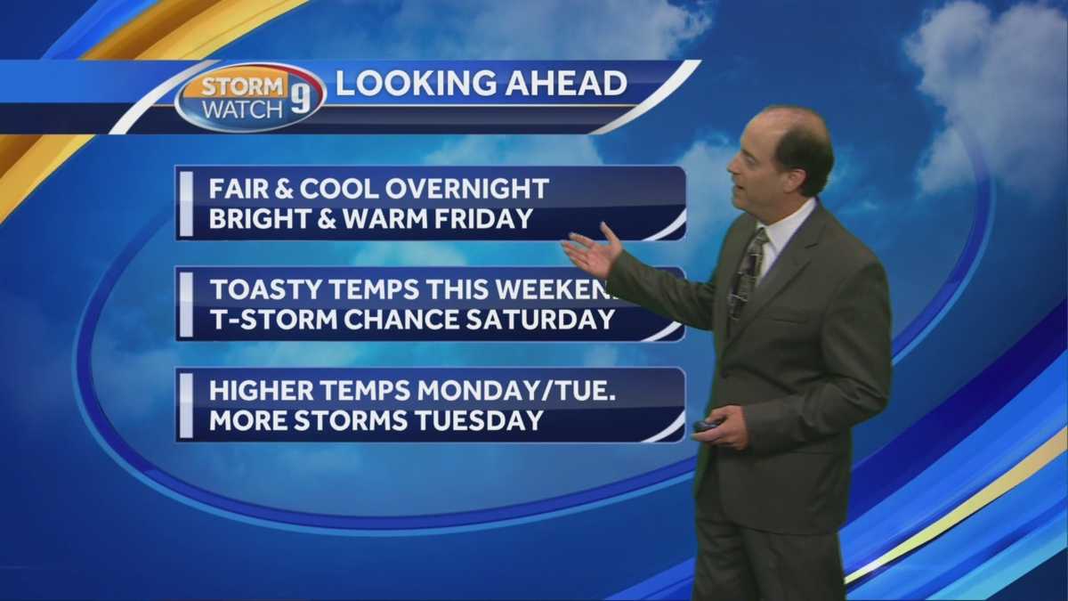Fair skies, cool weather tonight; temps in mid 80s Friday