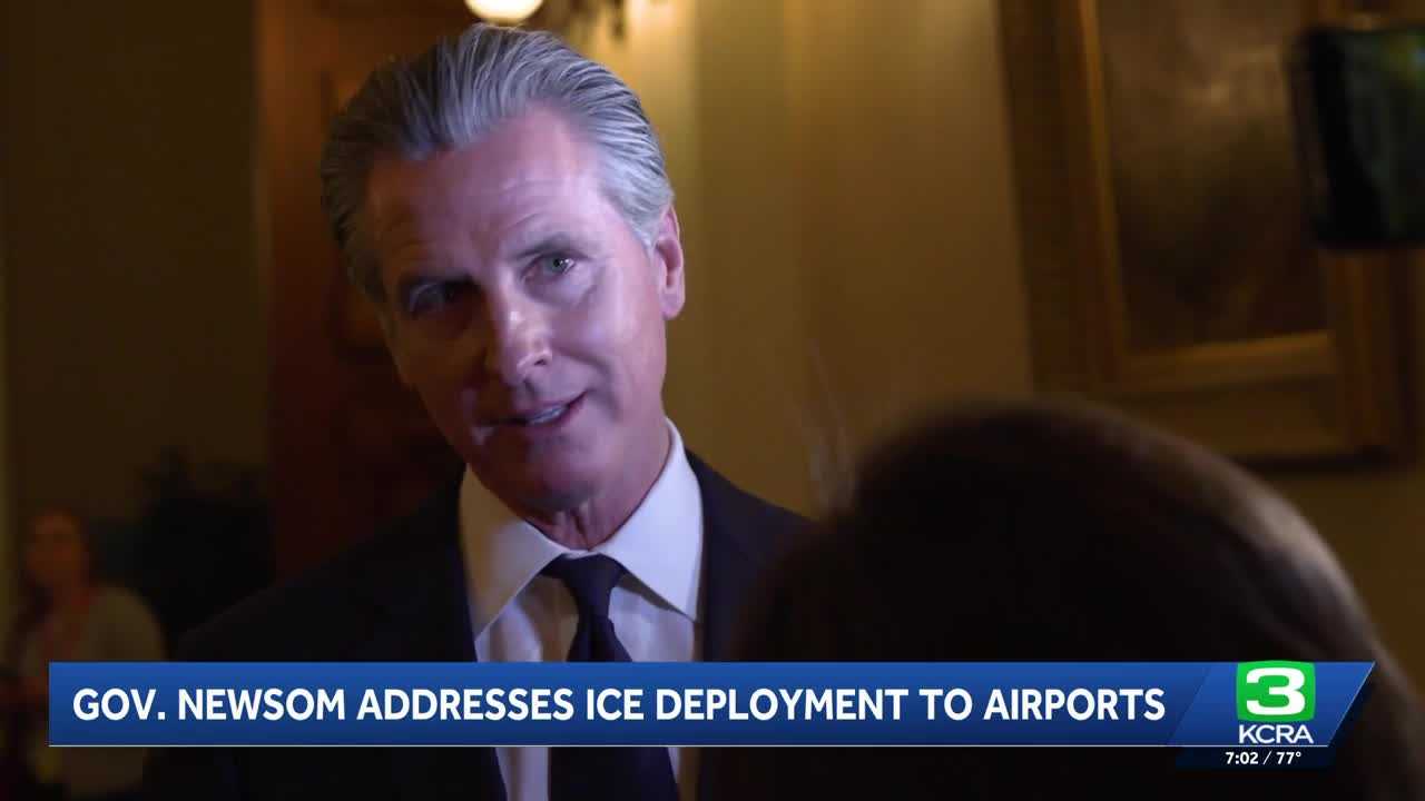 Watch: Gov. Newsom responds to ICE deployment at airports