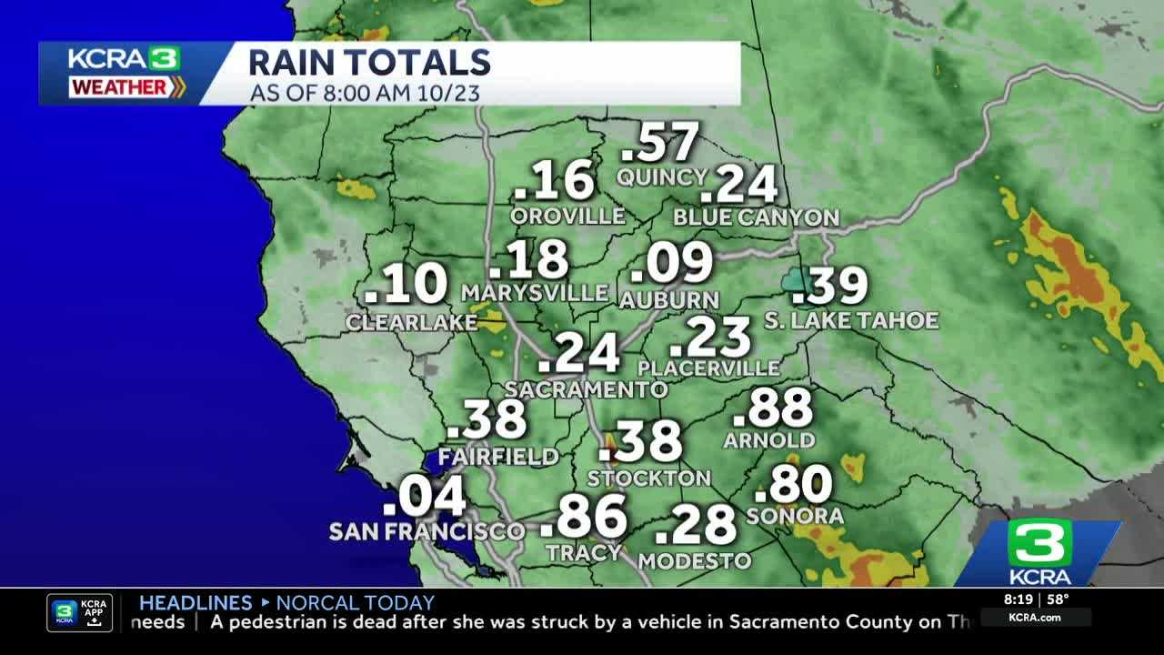 Map: Rain totals across Northern California