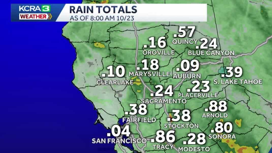 Map: Rain totals across Northern California