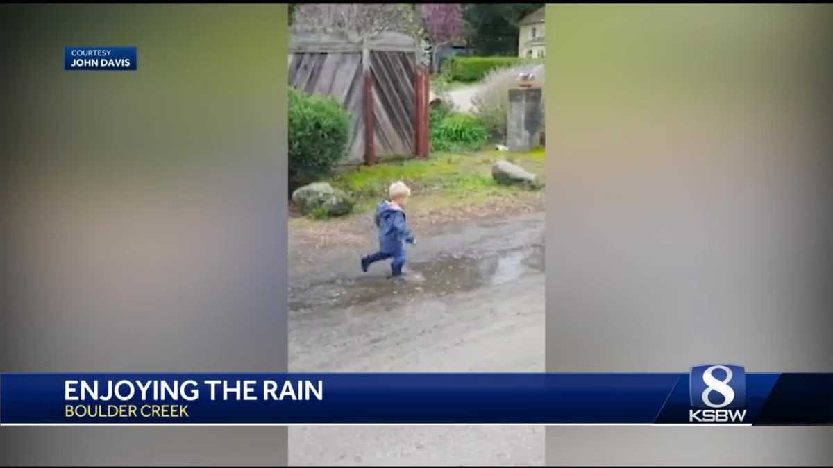 Rain brings puddle jumping fun for one kid in Boulder Creek KSBW - KSBW Monterey thumbnail