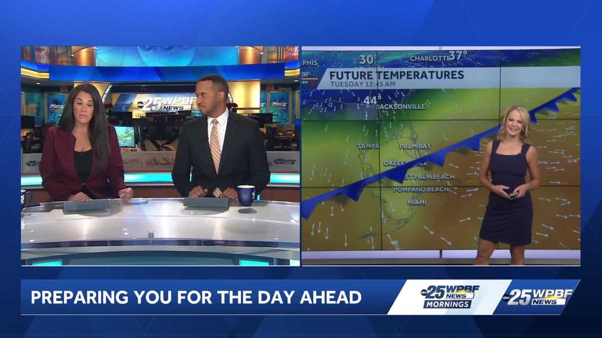 Sunny Monday, colder air by Wednesday in South Florida
