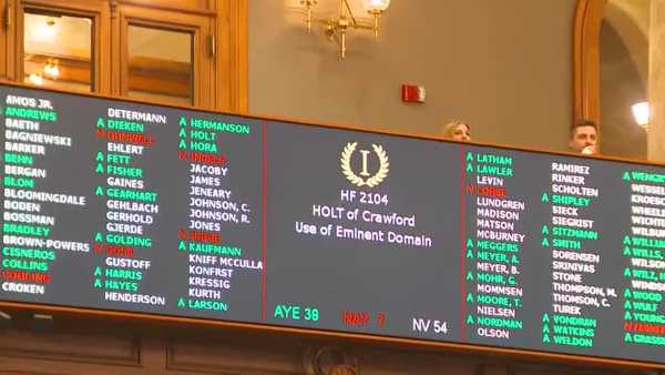 iowa house passes bill to ban eminent domain for carbon pipelines