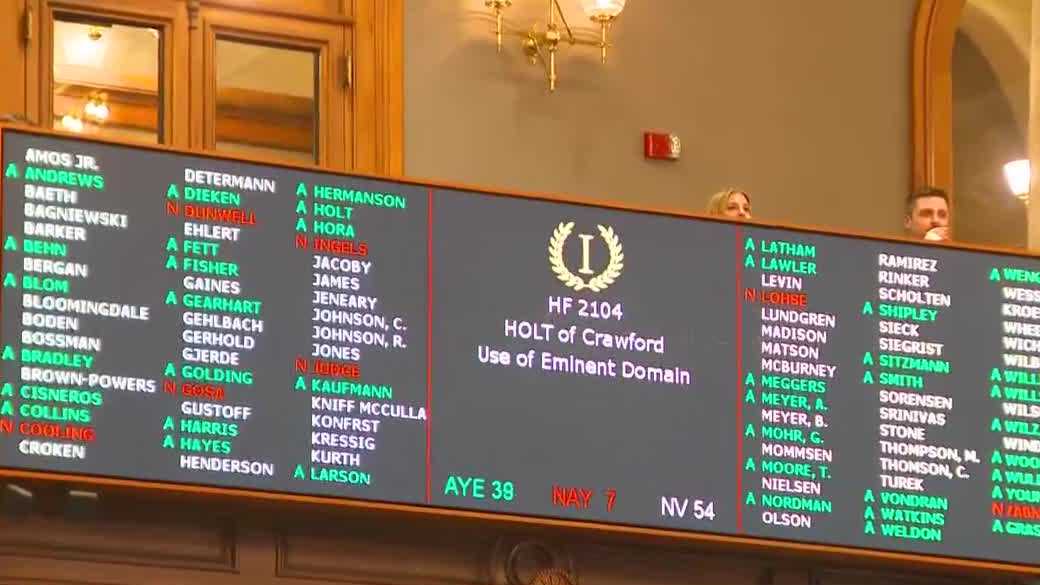 Iowa House passes bill to ban eminent domain for carbon pipelines