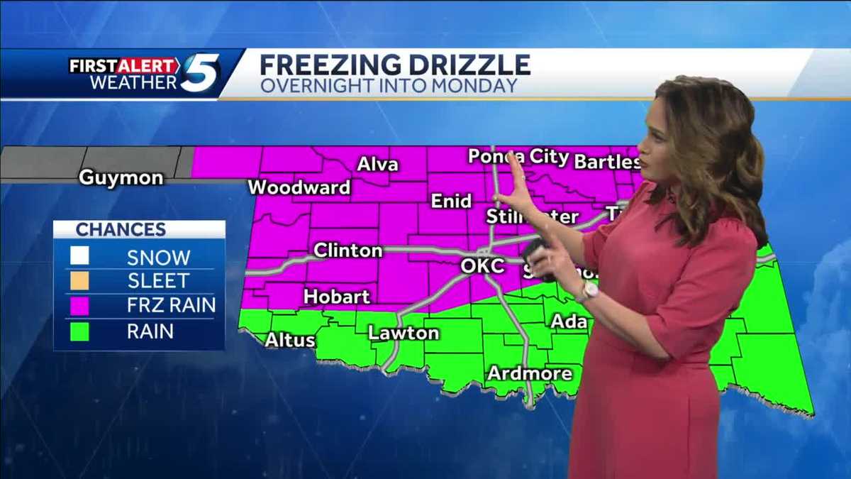 Freezing drizzle early Monday