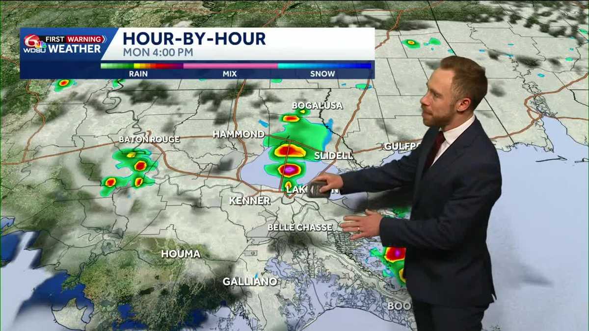 Scattered Downpours Monday, Daily Storms Ahead into Easter!