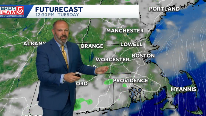 Humid day with spot showers for some