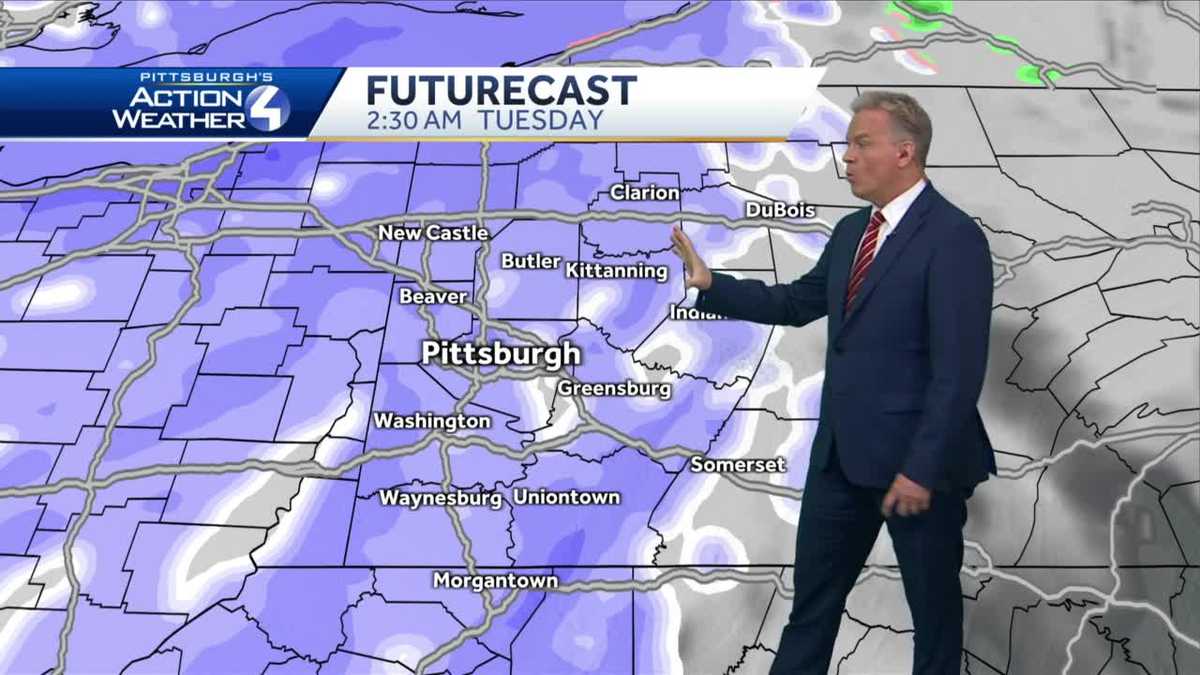 Rain showers transition to snow late Monday night