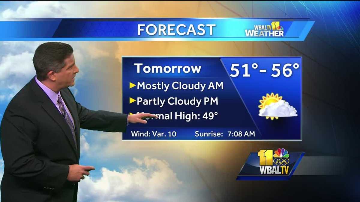 Cloudy Sunday ahead with temps in 50s